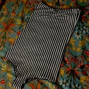 American Apparel striped black and white strapless bodysuit
